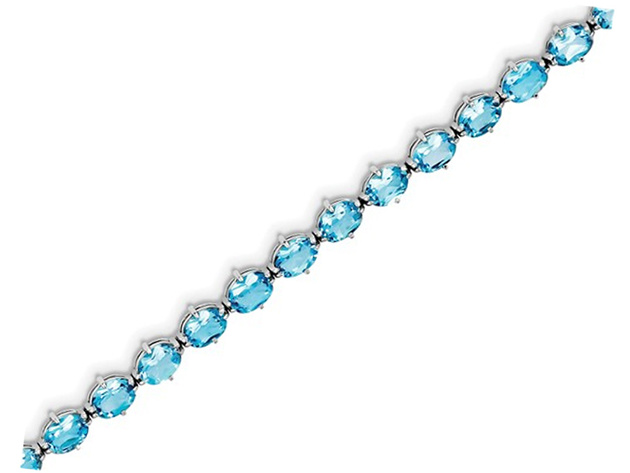 18.90 Carat (ctw) Swiss Blue Topaz Bracelet in Sterling Silver