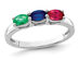 4/5 Carat (ctw) Natural Sapphire, Ruby, Emerald Ring in Sterling Silver - 8