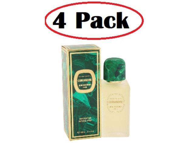 4 Pack of CORIANDRE by Jean Couturier Eau De Toilette Spray 3.4 oz