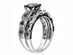 1.39 Carat (ctw) Black Diamond Engagement Ring and Wedding Band Set in 10K White Gold - 10