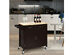 Costway Modern Rolling Kitchen Cart Island Wood Top Storage Trolley Cabinet Utility Brown - As pic