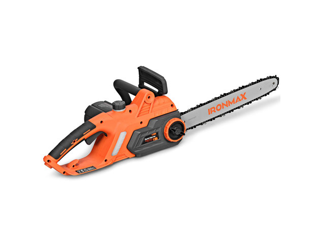Electric 16-inch Chain Saw Compact Powerful Chainsaw 13Amp w/ Automatic Oiling - Orange + Gray