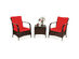 Costway 3 Piece Patio Rattan Furniture Set Coffee Table & 2 Rattan Chair W/Red Cushions - Red