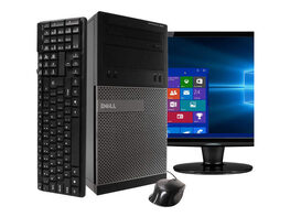 Dell 390 Tower PC, 3.2GHz Intel i5 Quad Core Gen 2, 8GB RAM, 240GB SSD, Windows 10 Home 64 bit, 22" Screen (Renewed)