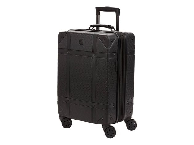 Swissgear 19 Inch Hardside Trunk Carry On Suitcase with Rugged ABS Construction, Black (New - Blemished)