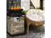 Costway Patio Propane Burning Fire Bowl Column W/ Lava Rocks & Cover 40,000 BTU - Natural Stone