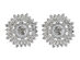 Brass Alloy Oval Baguette Cubic Zirconia Stud Earrings (Silver/2 Pairs)