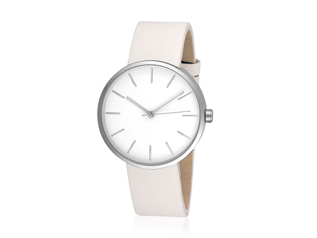 Sleek Minimalist Watch (White/Silver)