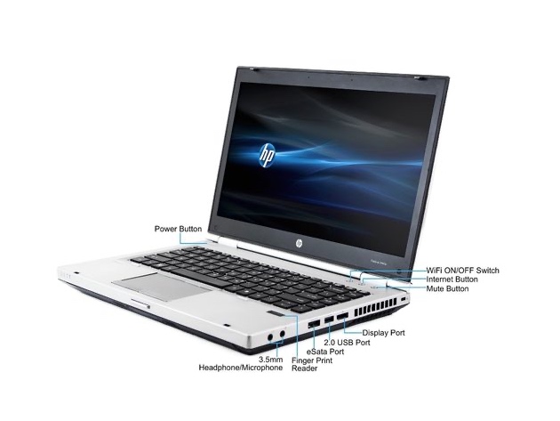 HP EliteBook 8460P 14" Laptop, 2.5GHz Intel i5 Dual Core Gen 2, 4GB RAM, 500GB SATA HS, Windows 10 Home 64 Bit (Renewed)