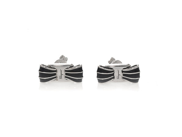 Ferragamo Vara Sterling Silver And Enamel Earrings 705388 - Product Image