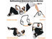 Ab Fitness Crunch Abdominal Exercise Workout Machine for Glider Roller & Pushup Black