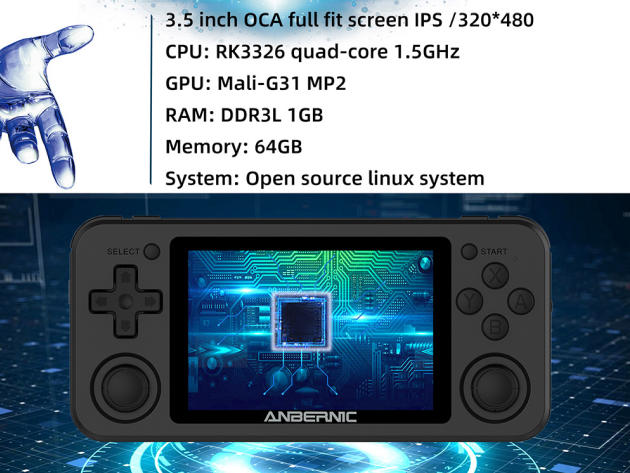 ANBERNIC Handheld 3.5" IPS Screen Retro Game Console