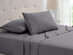 4-Piece Bamboo Blend Waffle Hem Sheet Set (Gray/Full)