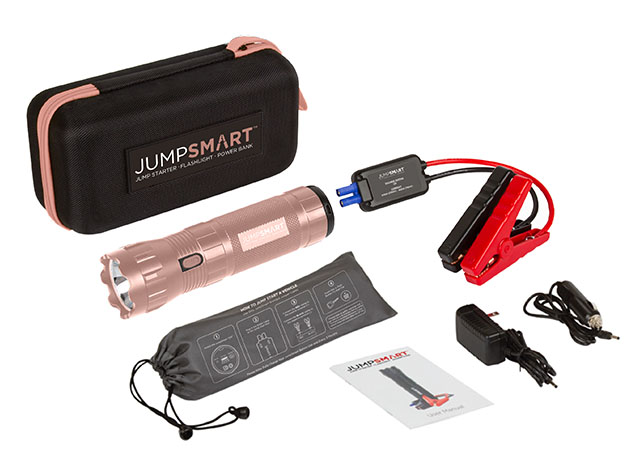 JumpSmart 37,000mWh Portable Vehicle Jump Starter Kit (Rose Gold)