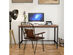 Costway Rolling Computer Desk Metal Frame PC Laptop Table Wood Top Study Workstation - as pic
