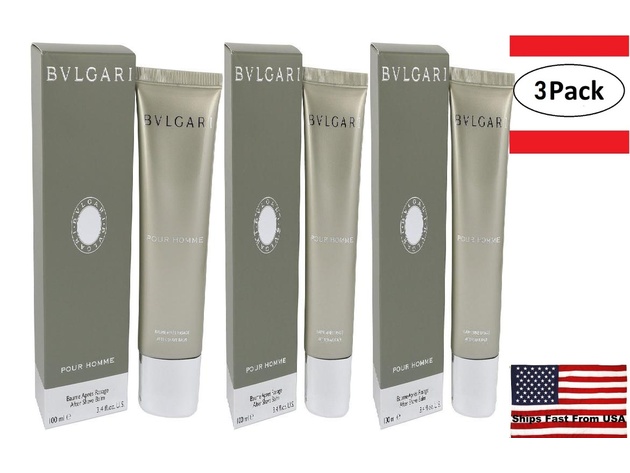 3 Pack BVLGARI by Bvlgari After Shave Balm 3.4 oz for Men