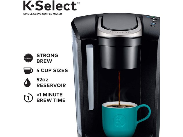 Keurig K-Select Coffee Maker, Single Serve K-Cup Pod Coffee Brewer - Matte Black