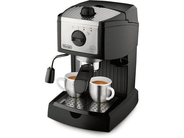 DeLonghi EC155 15 Bar Espresso and Cappuccino Stainless Steel Machine, Black (Used, Damaged Retail Box)