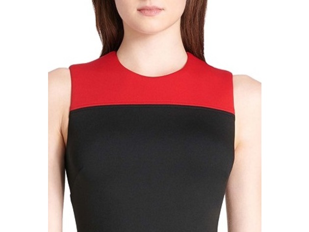 Tommy Hilfiger Women's Colorblocked Asymmetrical Dress Black Size 8