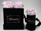 Mini Round (1 Rose) and Square Black Velvet Box (4 Roses) Combo Set - Lavender