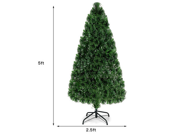 Pre-Lit Fiber Optic Artificial PVC Christmas Tree 5Ft