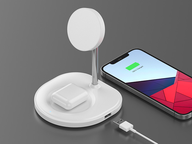 MagStand 3-in-1 Magnetic Wireless Charging Stand for iPhone 14/13/12 Series
