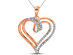Diamond Heart Pendant Necklace 1/10 Carat (ctw) in 10K Rose Pink Gold