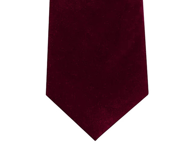 Sean John Men's Classic Solid Velvet Tie Red Size Regular