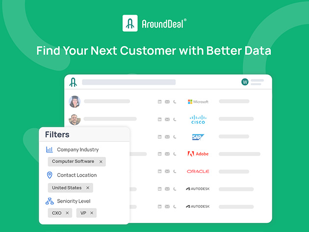 AroundDeal Customer & B2B Outreach Tool: ​G​rowth Plan Lifetime Subscription