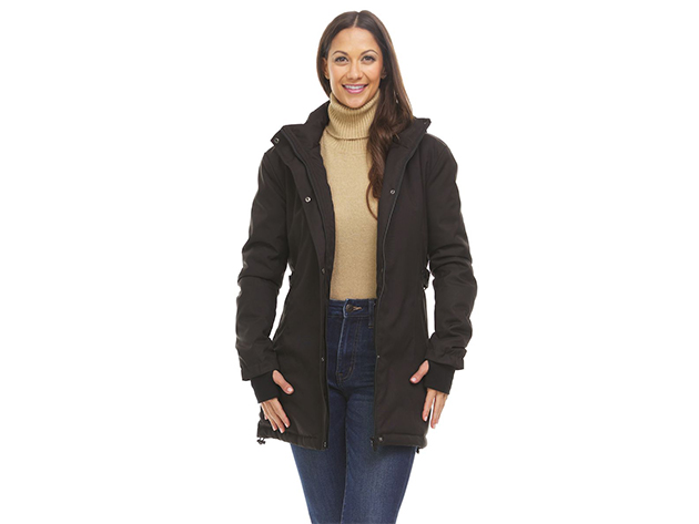 HELIOS: The Heated Coat for Women (Black/XL)