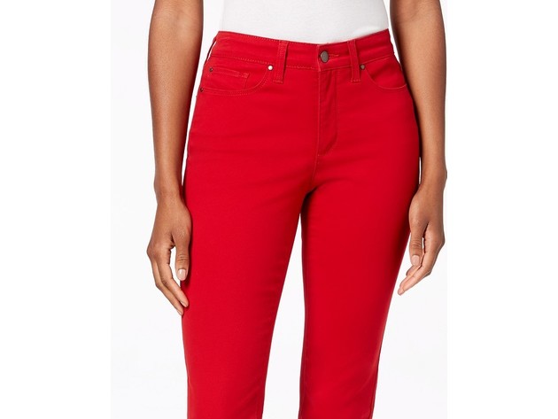 Charter Club Women's Lexington Straight-Leg Jeans Red Size 14