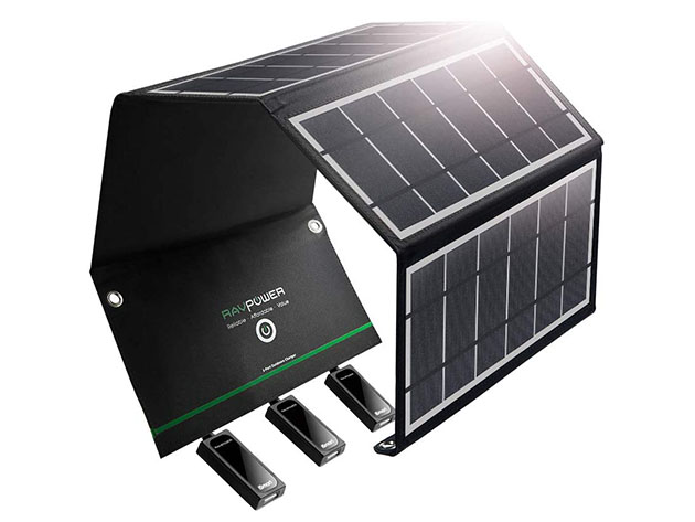 RAVPower 24W 3-Port Solar Charger