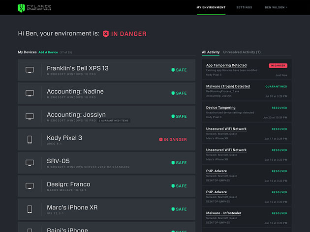 Cylance Smart Antivirus for Mac & Windows: Lifetime Subscription