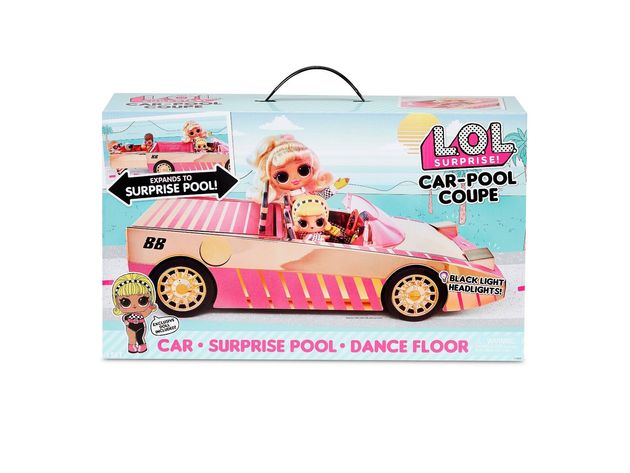 L.O.L. Surprise! Car Pool Coupe with Exclusive Doll, Pool and Dance Floor, Multicolor
