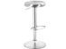 Costway Set of 2 Brushed Stainless Steel Swivel Bar Stools Seat Adjustable Height Round Top - Silver