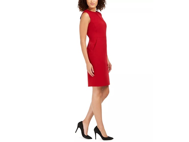 open lace back dress Calvin Klein Red Cocktail Dress Size 4 SKU 001004-2 – Designers On A Dime main image 1