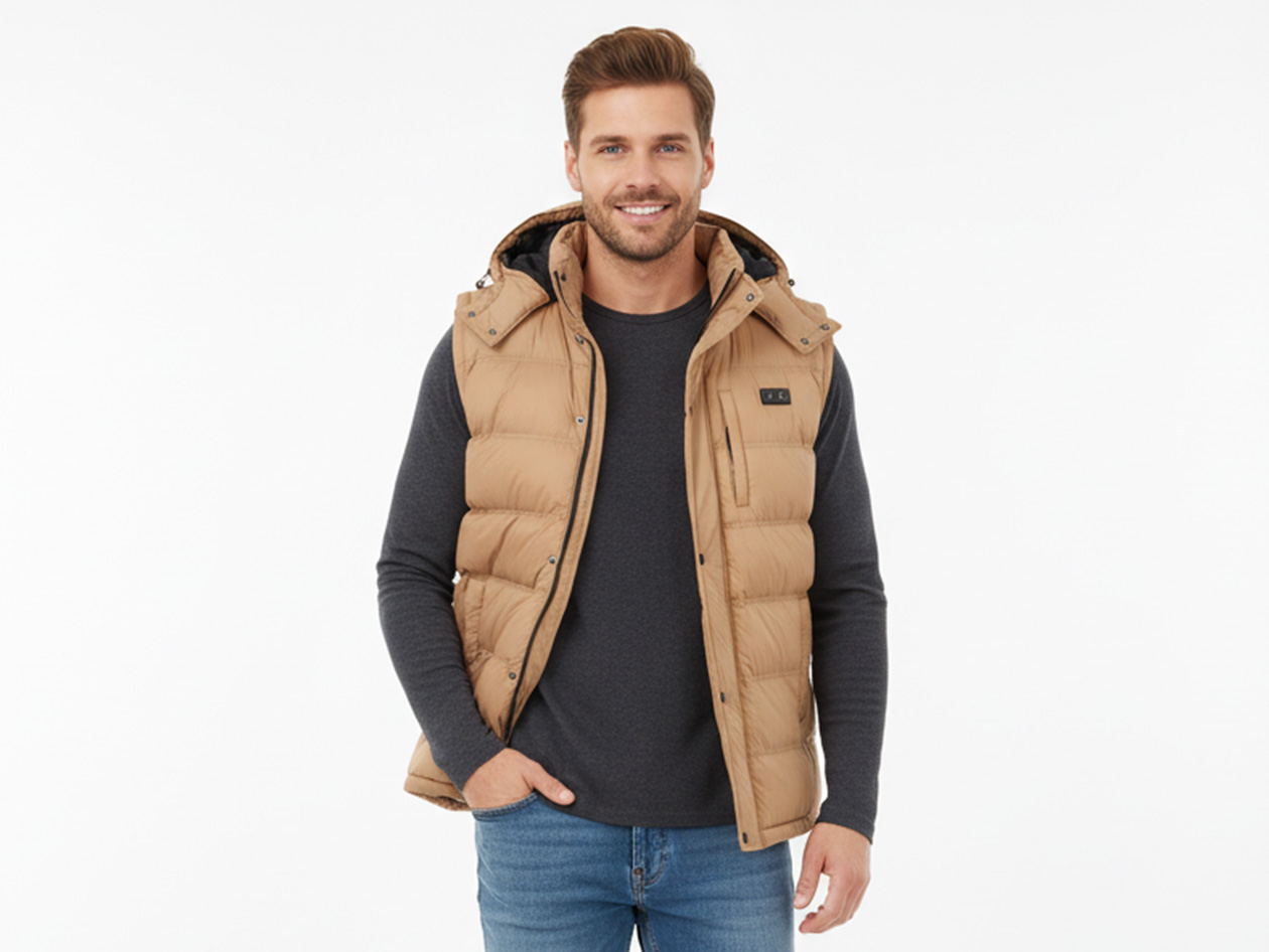 Men's Helios Hybrid Heated Coat with Power Bank (Tan/XL)