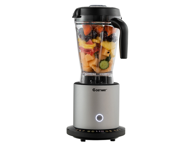 Costway 1500W Countertop Blender Smoothie Maker High Power Blender w/ 10 Speeds - Black/Silver