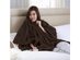 Serta Silky MacroMink Electric Heated Warming Snuggler Cape Wrap Chocolate - Chocolate