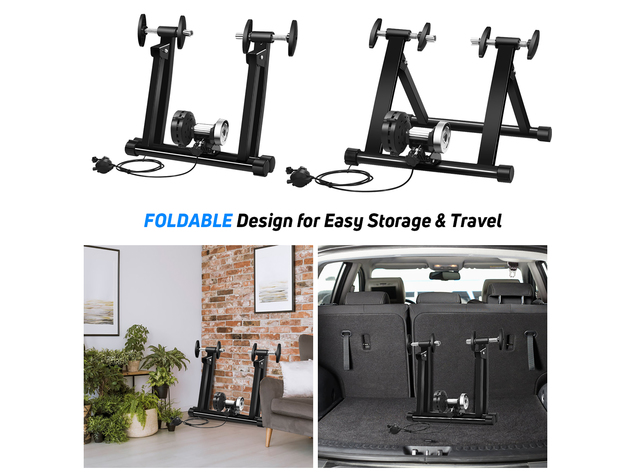 Costway Bike Trainer Bicycle Exercise Stand w/ 8 Levels Resistance - Black