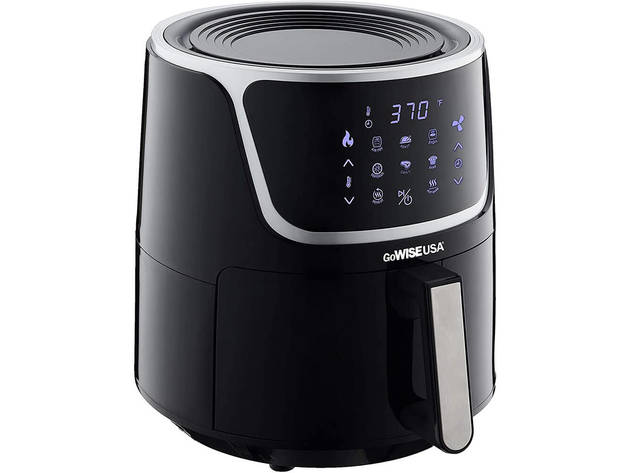 GoWISE GW22956 7-Quart Electric Air Fryer with Dehydrator & 3 Stackable Racks - Black/Silver