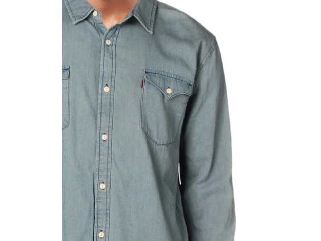Levi's Men's Matthew New Western Denim Shirt Blue Size Small