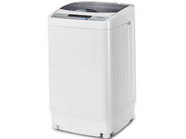 Portable Compact Washing Machine 1.34 Cu.ft Spin Washer Drain Pump 8 Water Level Gray
