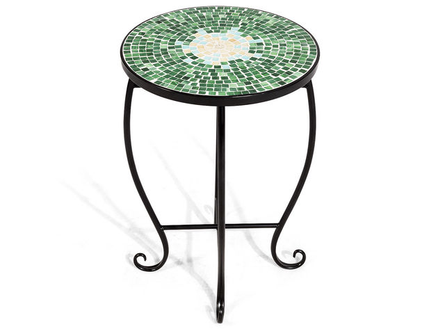 Costway Outdoor Indoor Accent Table Plant Stand Scheme Garden Steel Green - Multicolor