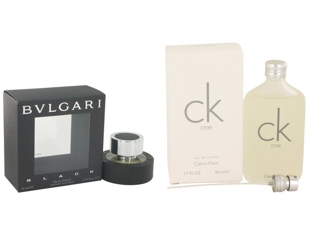 Gift set  BVLGARI BLACK (Bulgari) by Bvlgari EDT Spray (Unisex) 1.3 oz And  CK ONE EDT Pour/Spray (Unisex) 1.7 oz