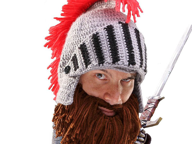 Beard Head® The First Ever Bearded Headwear: Barbarian Knight (Brown)