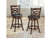 Costway Set of 2 Bar Stools 24'' Height Wooden Swivel Backed Dining Chair Home Kitchen - Brown+ Black