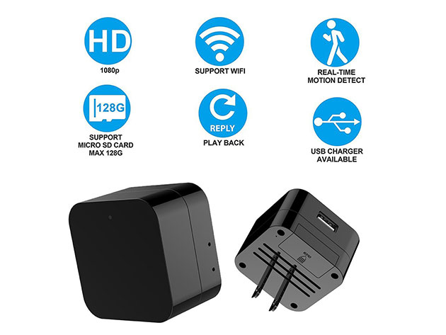 WiFi Hidden Camera Wall Charger With Night Vision