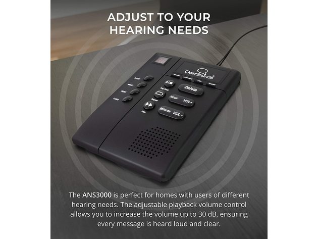 ClearSounds ANS3000 Amplified Answering Machine for Analog Telephones Landline (Used, Damaged Retail Box)