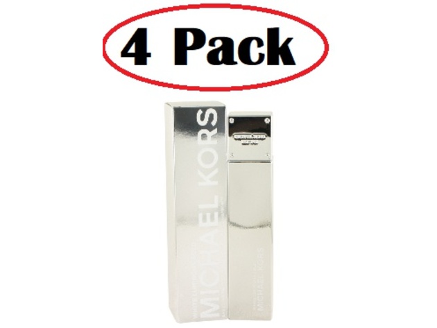 4 Pack of Michael Kors White Luminous Gold by Michael Kors Eau De Parfum Spray 3.4 oz